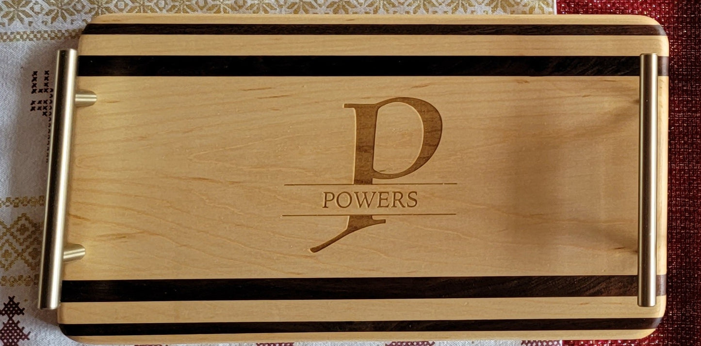 Monogramed Maple Serving Tray