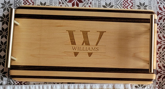 Monogramed Maple Serving Tray