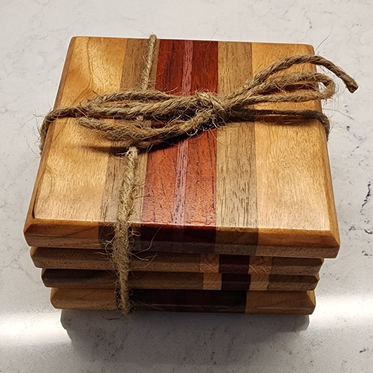 Wooden Coasters from Mixed Species of Wood (Set of 4)