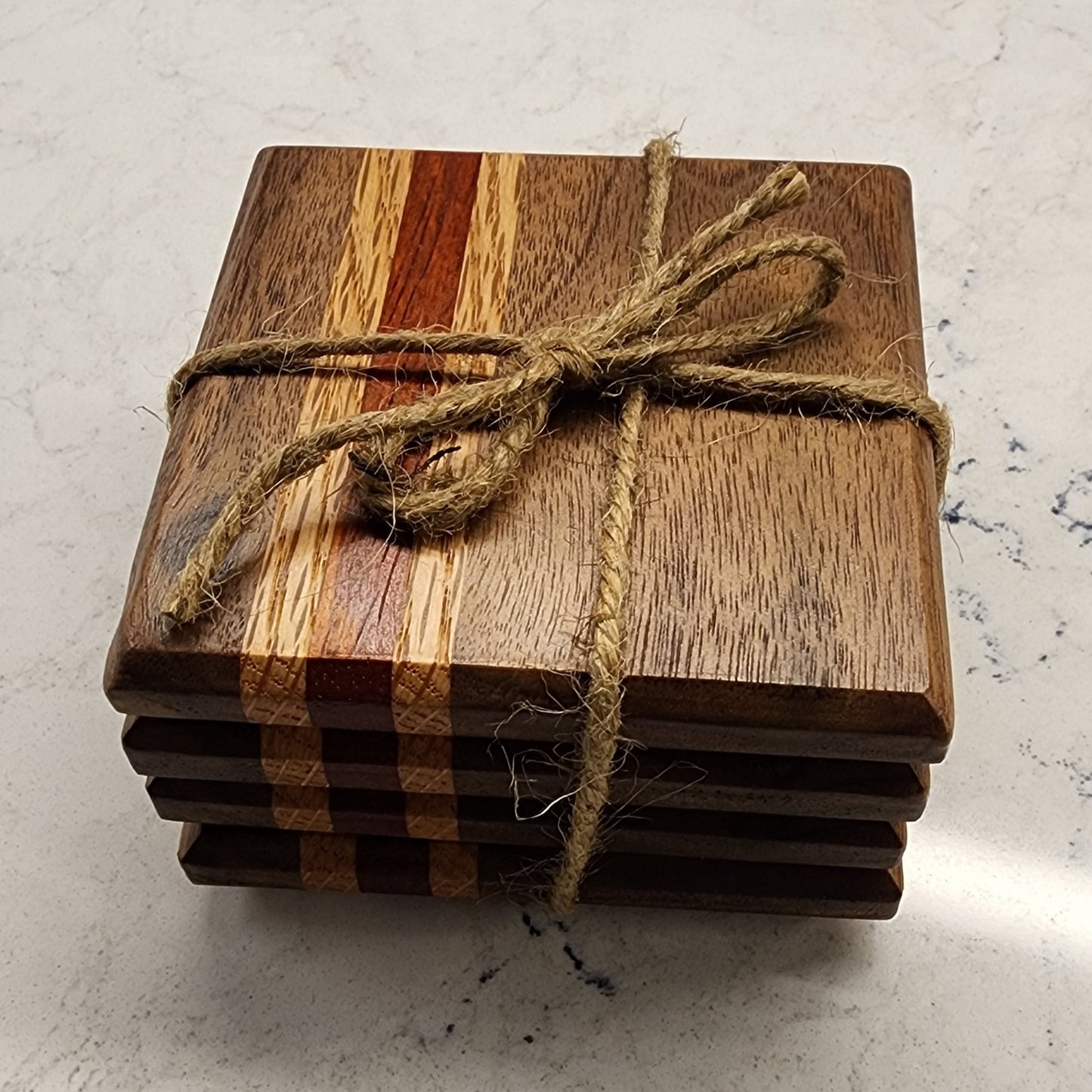 Wooden Coasters from Mixed Species of Wood (Set of 4)