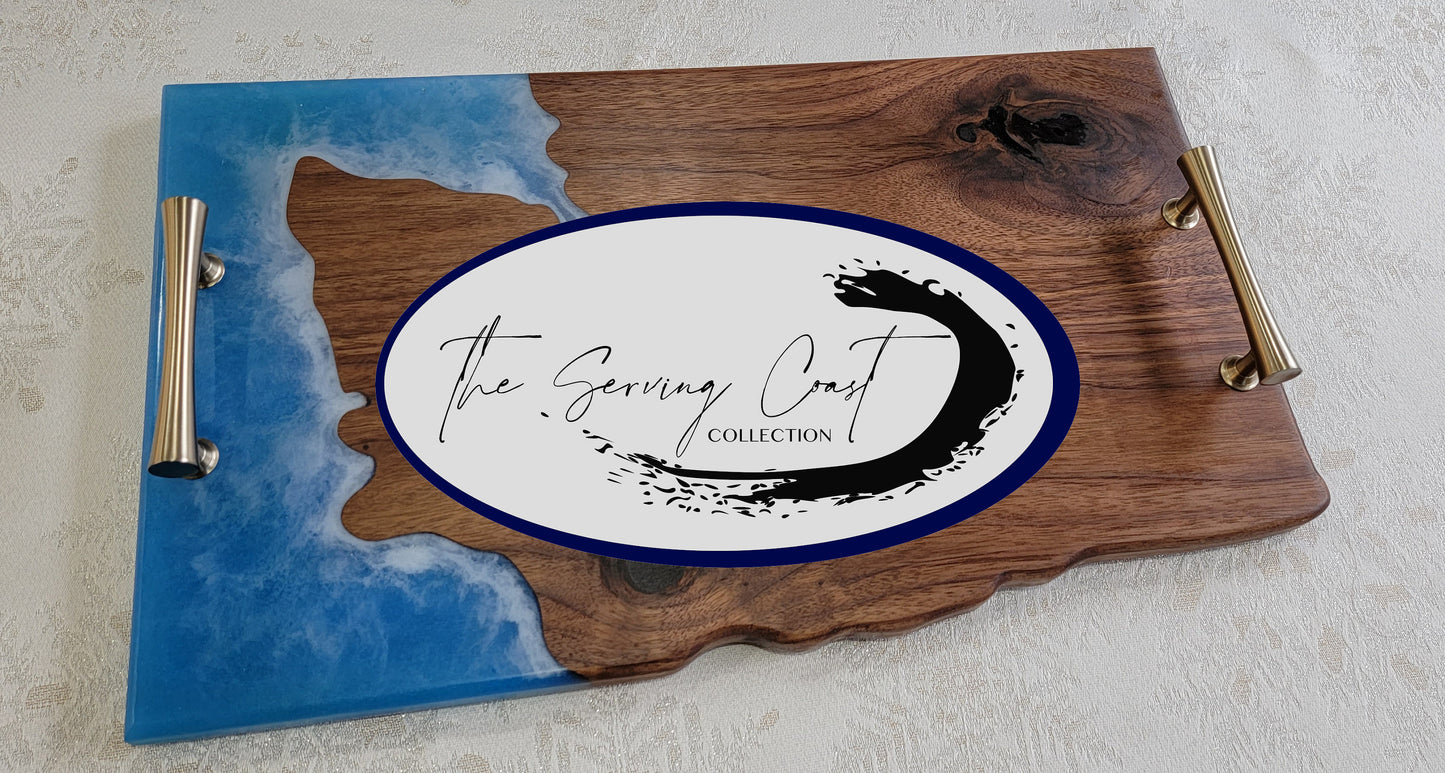 Custom Serving Trays featuring Coast Lines