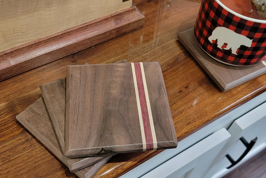 Wooden Coasters from Mixed Species of Wood (Set of 4)